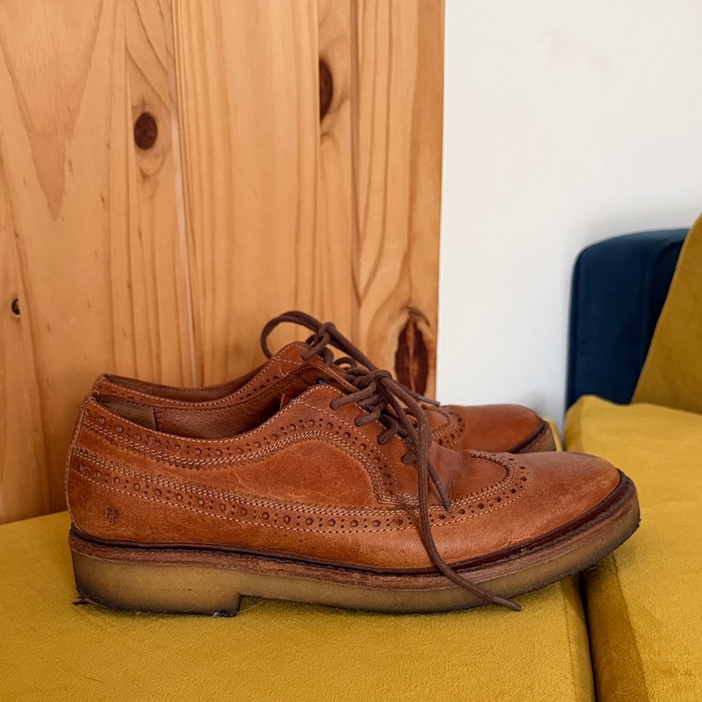Frye Brown Leather Brogue Dress Shoes